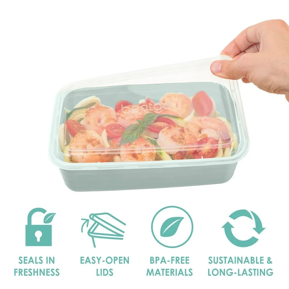Bentgo Prep 1-Compartment Meal Prep Containers – 20-Piece Set (10 Trays + lids)